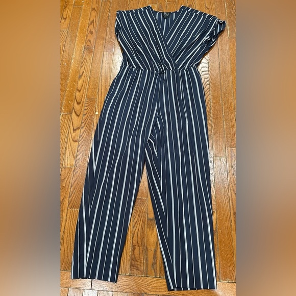ECI Navy and White Striped Jumpsuit - Picture 3 of 16